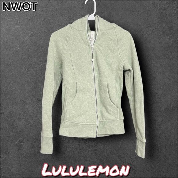 NWOT Lululemon Scuba Hoodie Light Cotton Fleece Heathered River Mist - 4 - Picture 5 of 10